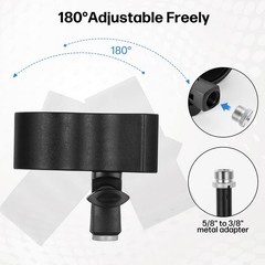 BILIONE 1pcs Large Microphone Clip, Adjustable Mic Holder for 1 Pack, black