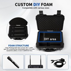 Moubruk Microphone Carrying Storage Hard Case+ Custom Foam（Pre-cut Mic Slot &…
