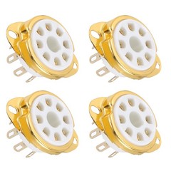 Pack of 4 8-Pin Tube Socket Ceramic Vacuum Tube Protect Tube Pin Socket White
