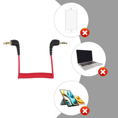 2Pcs 3.5Mm Microphone Cable, Camera Audio Cable 3.5Mm TRS Coiled Dual Patch Cabl