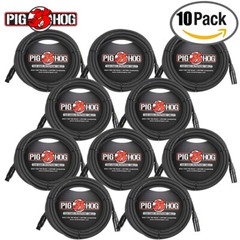 10-PACK Pig Hog 25′ Foot Ft Microphone Cable XLR Lifetime 8mm Tour Grade PHM25