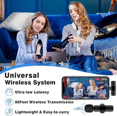 Omnidirectional Wireless Microphone for Streaming – 2-Pack for YouTube & TikTok