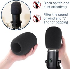 Microphone Covers Foam 1-Pack, High Density Mic Windshield Pop for Large