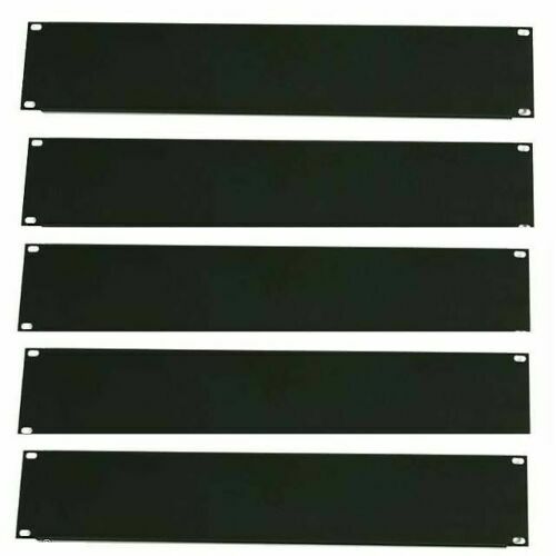 (5) 2 Space Unit Rack Mountable Metal Filler Solid Panel