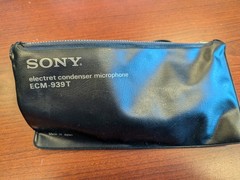 Vintage Sony ECM-939T Electret Condenser Microphone In Case