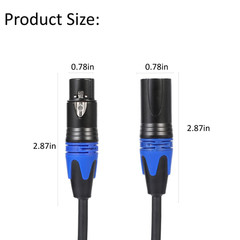 1 Male to 2 Female XLR Y Splitter Micrphone Cable, 3Pin Male to Dual Female
