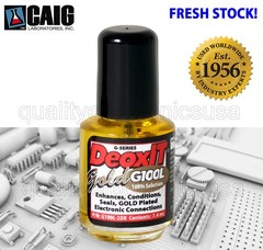 DeoxIT® GOLD 100% solution, 7.4mL, Brush Applicator G100L-2DB, FRESH STOCK CAIG