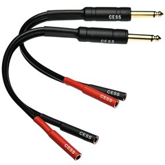1/4 Inch TS Male to Dual Banana Female Jack Speaker Adapter Cable, Metal Shie…
