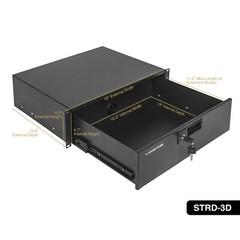 Sound Town 19-inch 3U Locking Rack Drawer, with Protection Foam (STRD-3D)