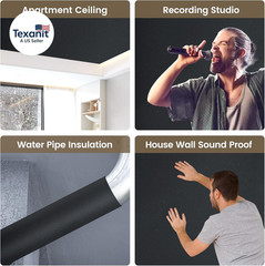 High Density Self-Adhesive Sound Insulation Acoustic Closed Cell Foam, 5.8 Sqft