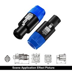 Practical Reliable Stable Maneuverable 6PCS Speakon Connector Male Audio Adapter