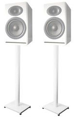 Pair 37” Steel White Stands For Audioengine A5+ Bookshelf Speakers