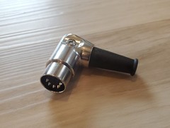 Right Angled 5 Pin Midi Din. Switchcraft 05DL5MX. Adjustable. Pedal Board Plug