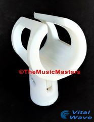 2X WHITE Handheld MICROPHONE CLIP Karaoke DJ Tripod Mic Stand Holder Clamp Mount