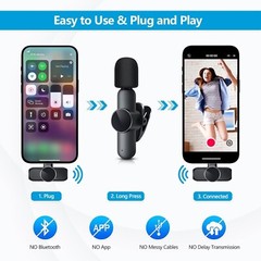 2 Pack Mini Wireless Microphone Type C for Android Phone USB C for Android/Apple
