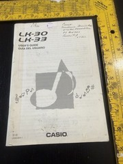Casio LK-30 LK-33 Electronic Keyboard Owners Manual Guide Book Old Vintage 1990s