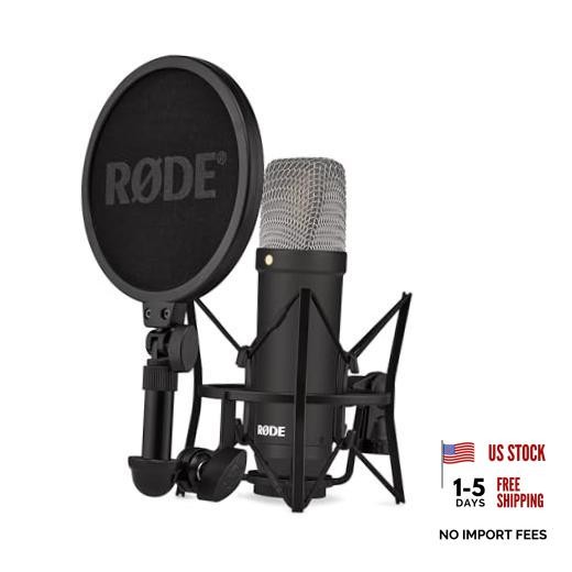 RØDE Large-Diaphragm Condenser Microphone with Shock Black NT1 Signature Series
