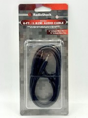 RadioShack 42-2420A 6 ft Shielded Audio Cable Mono Male-to-Male Miniplug – NEW