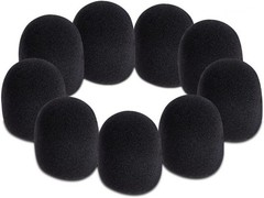 On-Stage ASWS58B9 Black Microphone Windscreens, 9 Pack