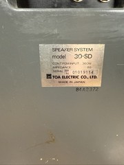 TOA 30-SD High-End 360W Loudspeakers – Made In Japan – Very Rare!
