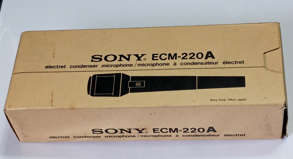 SONY Condenser Microphone ECM-220A Japan w/Instruction Box Standard Plug