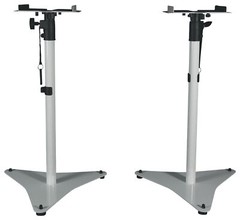 Pair Rockville RVSM5 White Adjustable Studio Monitor Bookshelf Speaker Stands