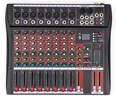 Pro 8 Channel Bluetooth Studio Audio Mixer Live Sound Mixing Console with USB