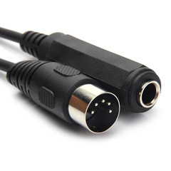 6.35Mm Female 1/4″ TRS to DIN 5 Pin MIDI Cable Adapter for Speaker, Amplifier, M