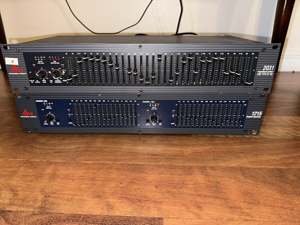 DBX 1215 Graphic EQ Equalizer And DBX 2031 Equalizer/Limiter Power Tested Only