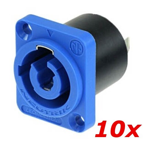10 Pack Neutrik NAC3MPA-1 PowerCON „IN“ Chassis Panel Mount Power Connector Blue