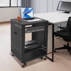 19″ 15U Component Rack Rolling Cabinet DJ Equipment Cabinet for Audio Video