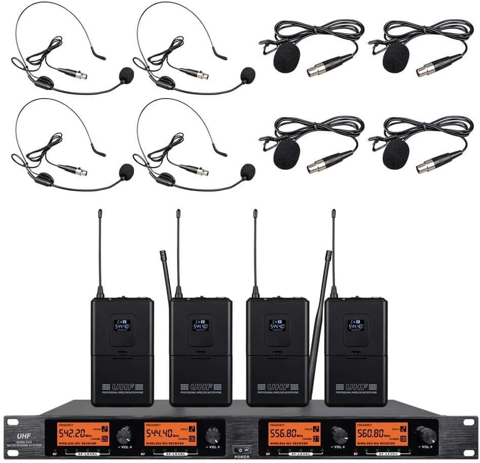 Frequency B Wireless Microphone System 4 Channel #1692K R8