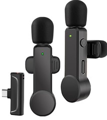 Mini Wireless Microphone USB C for iPhone 17/16/15, Android Phone
