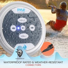 Pyle 600W Marine Grade Bluetooth 5.3’’ x 3.5’’ x 2.1’’ -inches, White