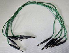 Lot of 5 Bittree 1/4” Long Frame 110 ohm Audio Patch Cord Cables 3ft Green