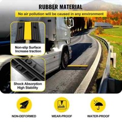 VEVOR 1-Channel Rubber Cable Protector Ramps 22046 lbs. Loading Cable (4-Pieces)