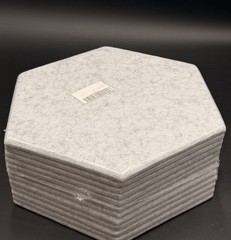 Gray Hexagon Acoustic Felt Sound Absorption Wall Panel 35x40cm 13.8”x15.7”