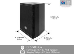 Better Music Builder DFS-908 G2 2-Way Full Range 8″ Speaker 400W (Pair)