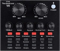 V8 Live Broadcast Sound Card-Bluetooth Volume Adjustment Voice Change (IL/RT6…