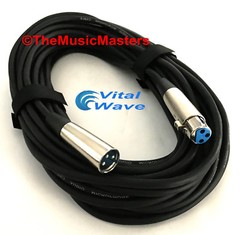 (2) Pack 30ft XLR Microphone Audio Cable M-F Mic Amp Powered Speaker Wire VWLTW