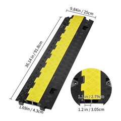 Uimoso 2 Channel Cable Protector Ramp 22000 lbs Load TPU Wire Cable Cover Ramp