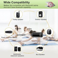 UHF Wireless Head Mic with Long Battery Life & USB Charging for Instructors
