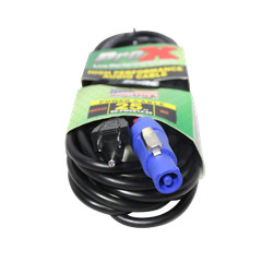 2 PowerCon Cables 14 AWG 25 ft High Performance A Blue to AC Edison 3 Prong Male