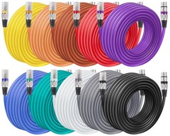 10 Color XLR Cable, Multicolor XLR Male to Female 15ft Audio Cables 10 Pack, …