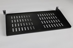 FIVE 19in Heavy Duty Rack Mount Shelves 1U Black powder coated 17 ga steel NEW