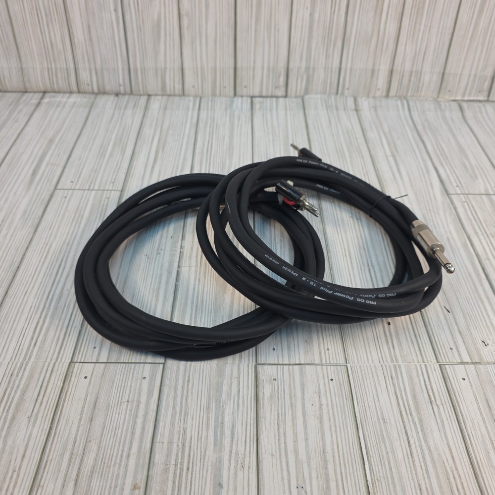 2 – Pro Co Power Plus 12-2 Speaker Cable 10ft Black Made In USA – Custom End