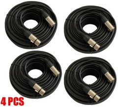 4 Pack 50FT Premium XLR 3Pin Male Female Mic Microphone Mixer Audio Cord Cable