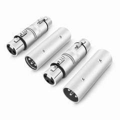 XLR Adapter 4 Pack (2-Pair), 2 Male to Male Connector & 2 Female to Female Co…