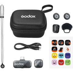 Godox Cube-S 2.4G Wireless Lavalier Microphone System For Smartphone iPhone 15