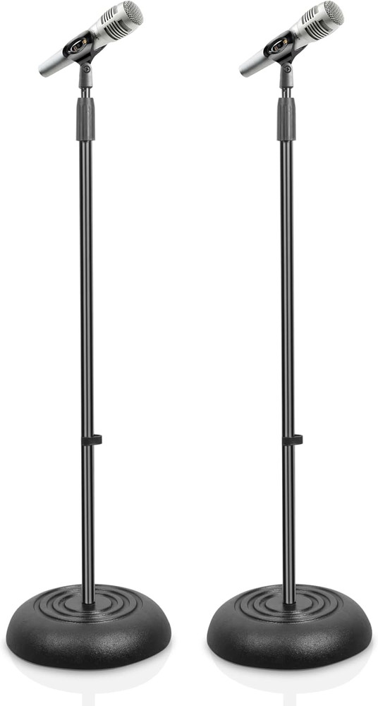 Universal Microphone Stand – Handheld Mic Compatible, Heavy Compact Base, Lightw